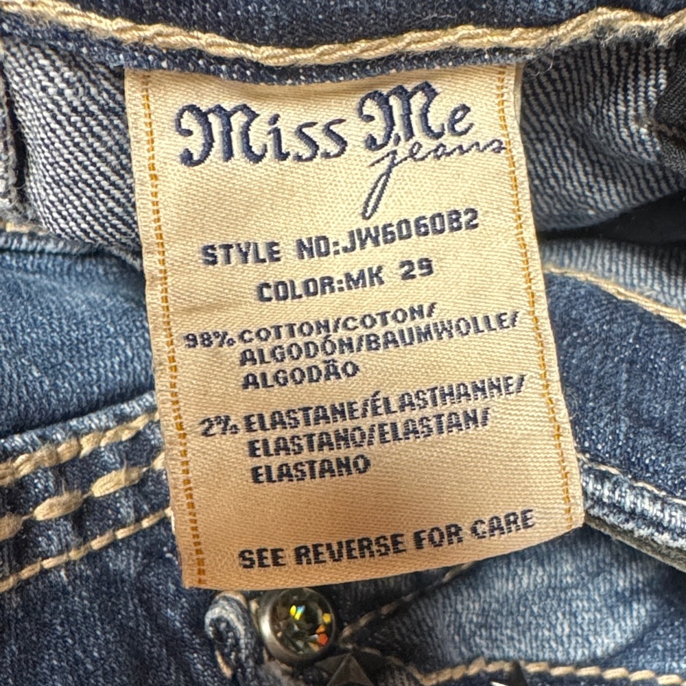 Miss Me Size 31 Dark Boot Cut Jeans embellished Y2K - Picture 11 of 12